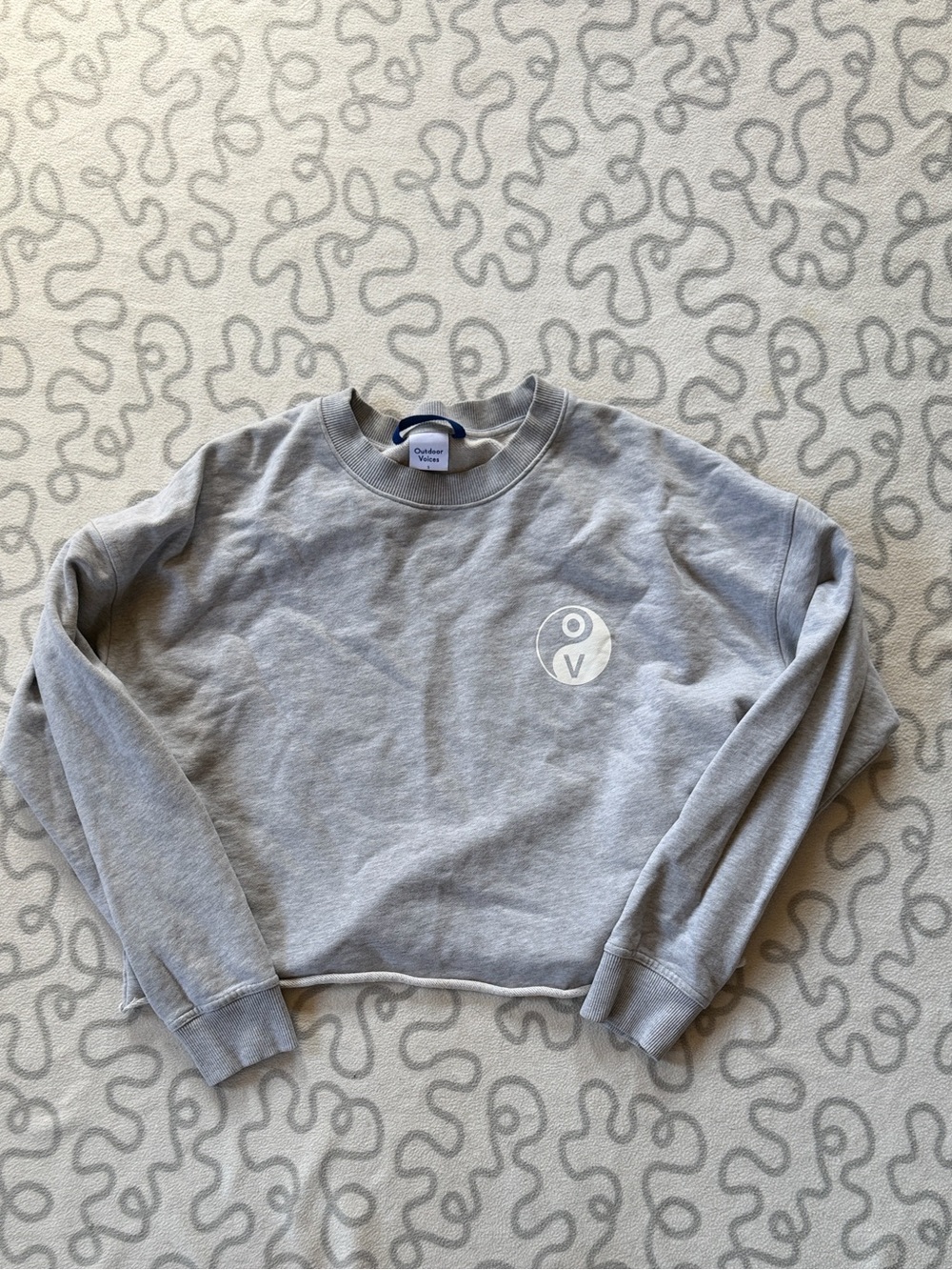 Outdoor Voices Cropped Gray Crewneck